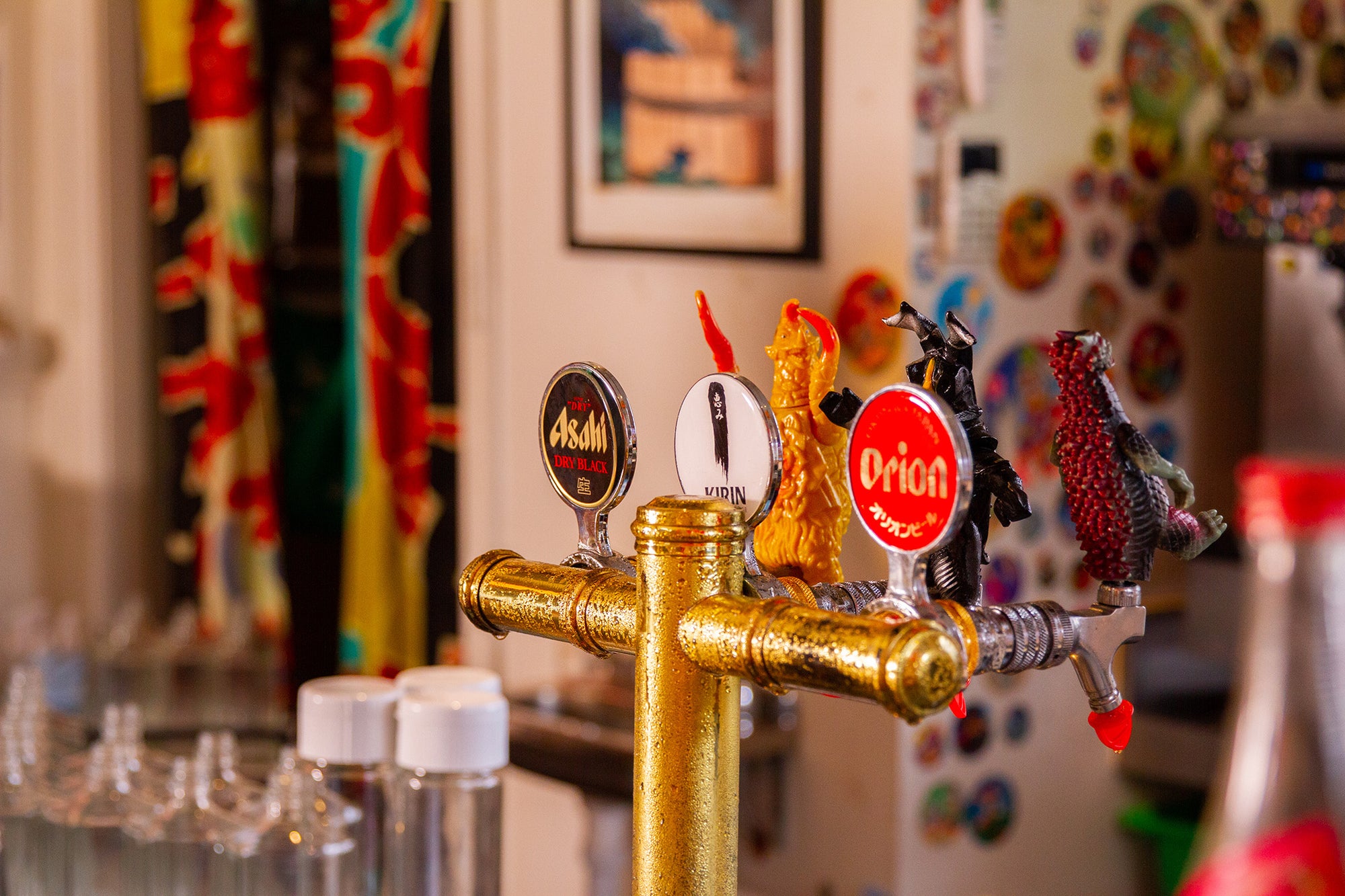 Japanese beer taps at Chotto Motto, a unique Japanese restaurant and bar in Melbourne offering Japanese and local brews on tap