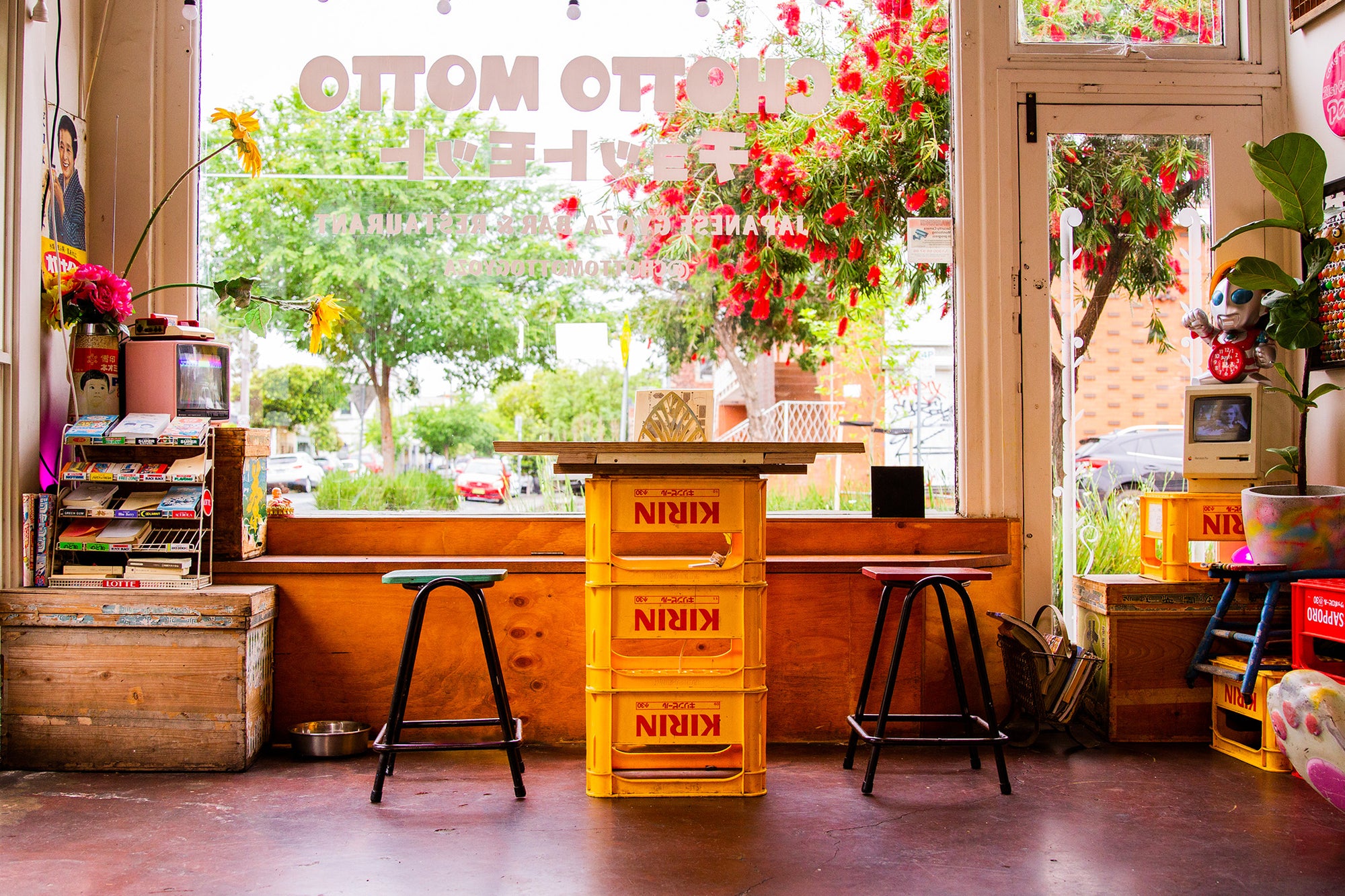 Inside Chotto Motto, a standout Japanese restaurant in Melbourne featuring vintage Showa-era decor, izakaya-style seating, and signature gyoza dishes