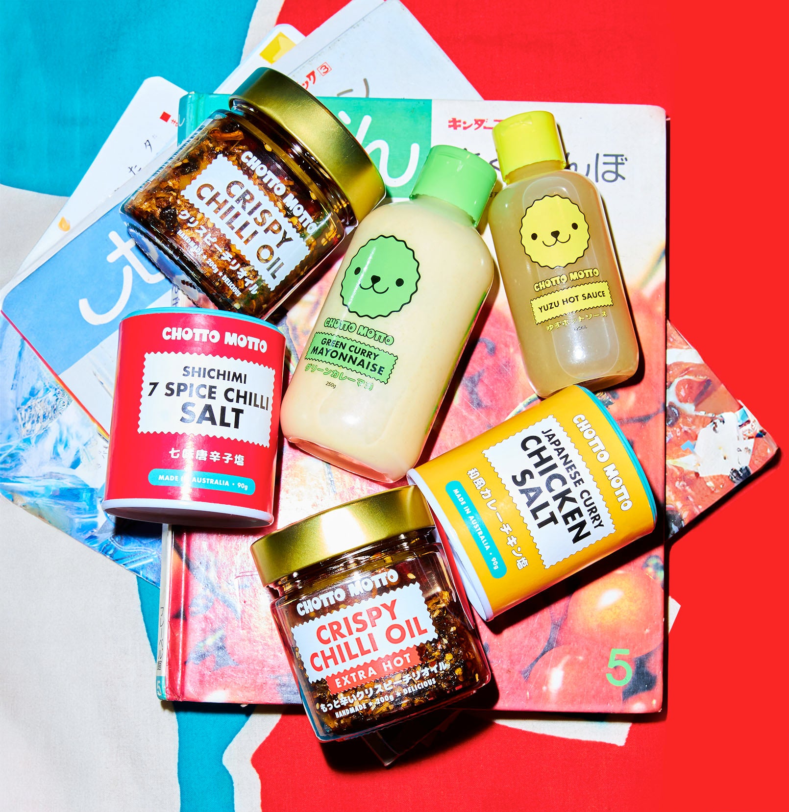 Chotto Motto pantry range featuring the bestselling Crispy Chilli Oil alongside Japanese sauces and condiments, all available to buy online