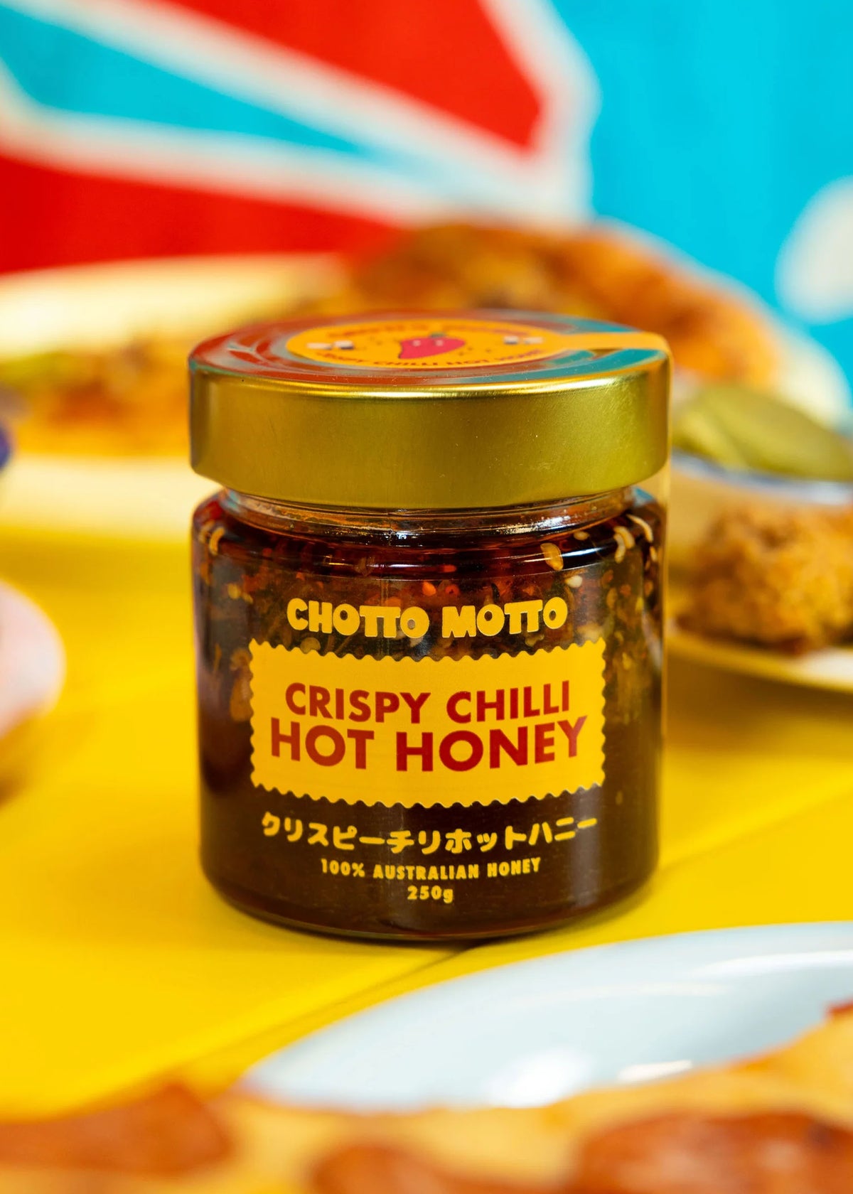 a jar of Chotto Motto Crispy Chilli Hot Honey